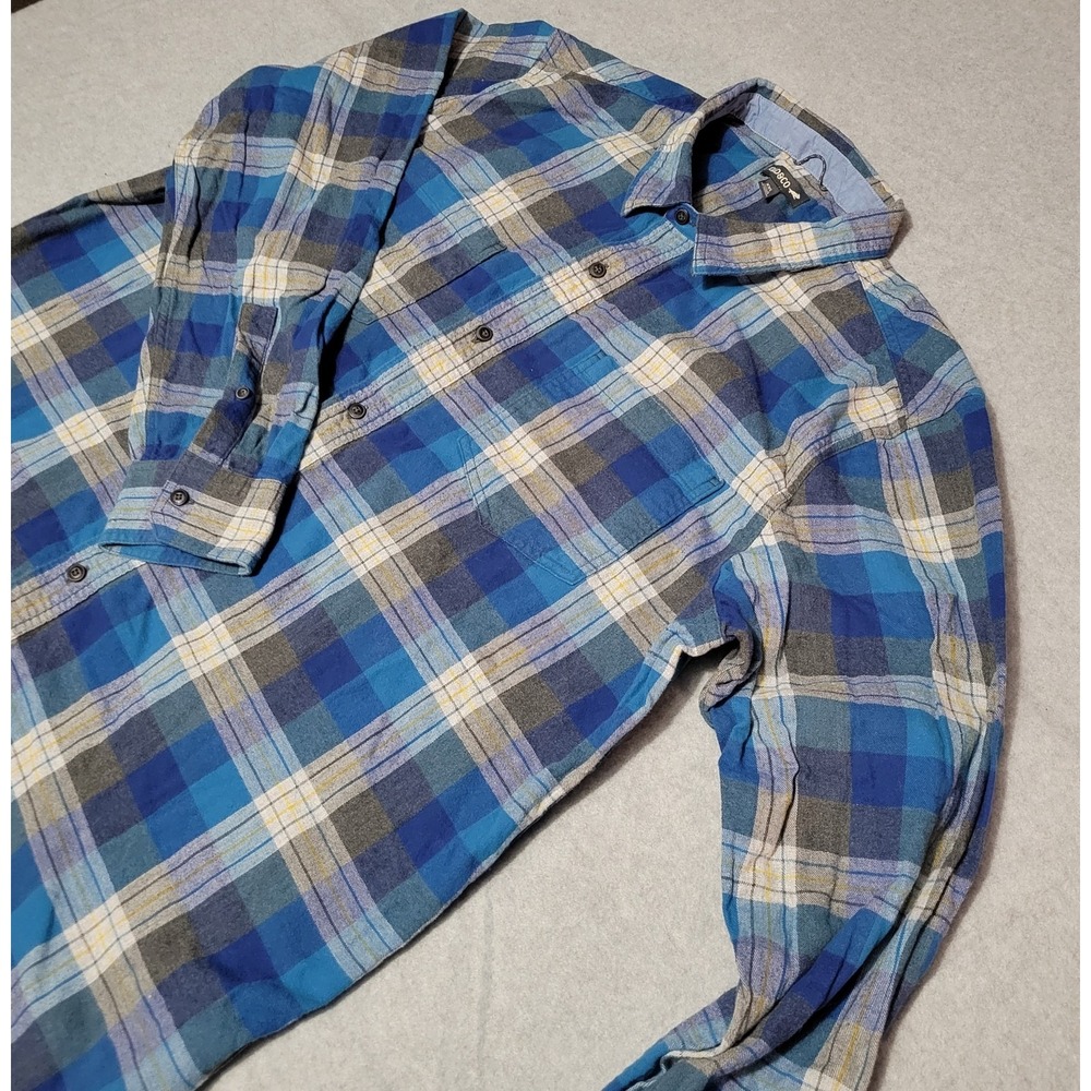 Toad&Co Flannagan Flannel Shirt XXL Blue Plaid Organic Cotton Button Up
